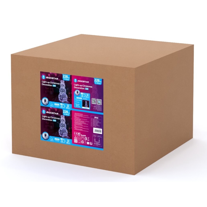 Aigostar-LED juldekoration för utomhusbruk LED/3,6W/31/230V 6500K 90cm IP44 snögubbe