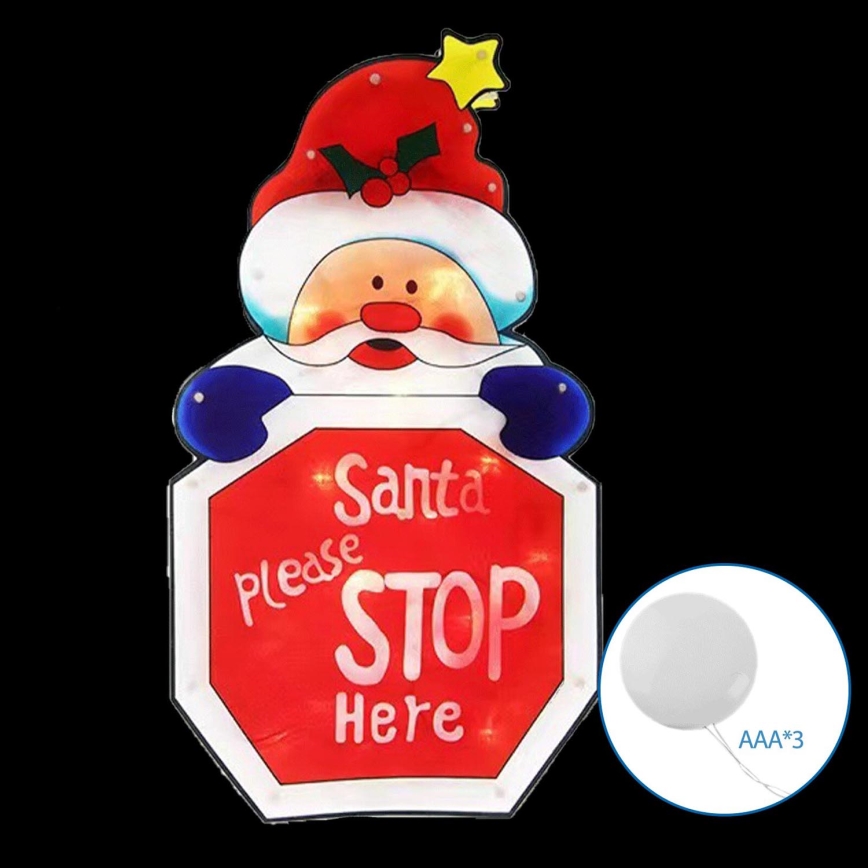 Aigostar - LED juldekoration LED/3xAAA Jultomte med skylt 45cm