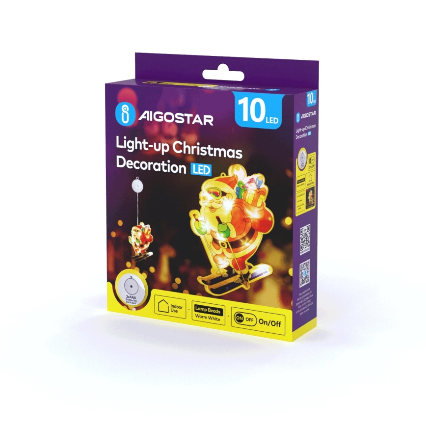 Aigostar - LED juldekoration LED/3xAAA Jultomte på skidor 23cm