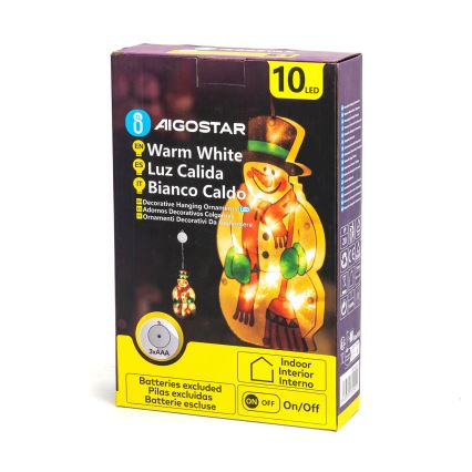 Aigostar - LED juldekoration LED/3xAAA snögubbe 25cm
