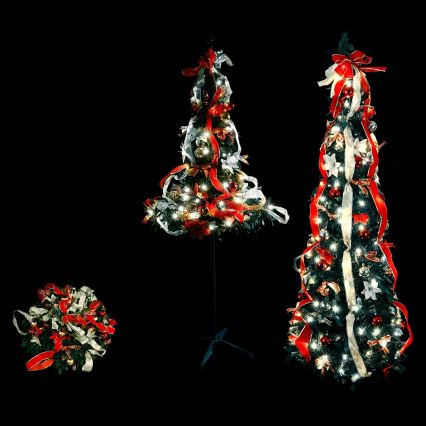 Aigostar - LED utomhus julgran 80xLED 1,2m IP44 röd kallvit