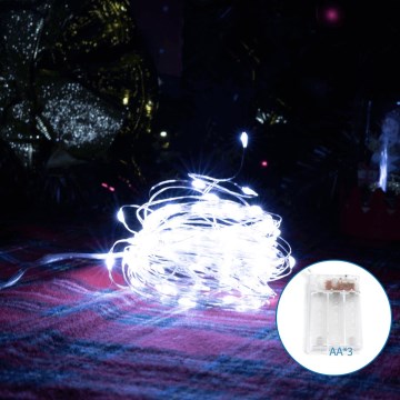 Aigostar - LED julkedja 100xLED/3xAA 10,3m kall vit