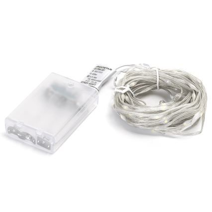Aigostar - LED julkedja 100xLED/3xAA 10,3m kall vit