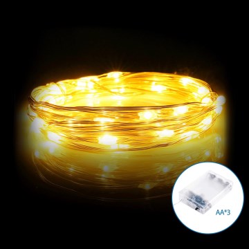 Aigostar - LED julkedja 100xLED/3xAA 10,3m varm vit