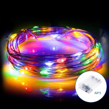 Aigostar - LED julkedja 20xLED/3xAA 2,3m Flerfärgad