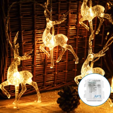 Aigostar - LED julkedja 20xLED/3xAA 3,3m renar