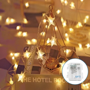 Aigostar - LED julkedja 20xLED/3xAA 3,3m stjärnor