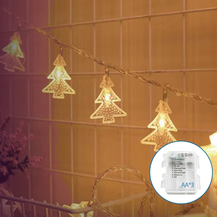 Aigostar - LED julkedja 20xLED/3xAA 3,3m träd