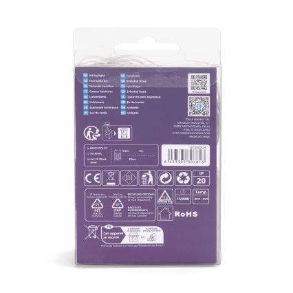 Aigostar - LED julkedja 50xLED/3xAA 5,3m varm vit