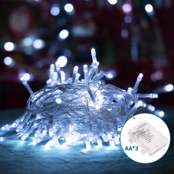 Aigostar - LED julkedja för utomhusbruk 100xLED/8 funktioner 10,3m IP44 kall vit