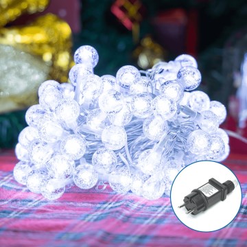Aigostar - LED julkedja för utomhusbruk 100xLED/8 funktioner 13m IP44 kall vit