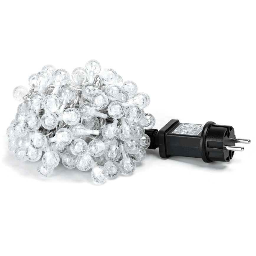 Aigostar - LED julkedja för utomhusbruk 100xLED/8 funktioner 13m IP44 kall vit