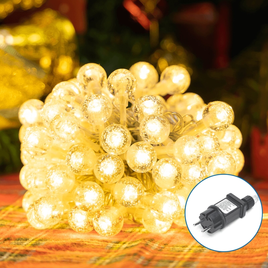 Aigostar - LED julkedja för utomhusbruk 100xLED/8 funktioner 13m IP44 varm vit