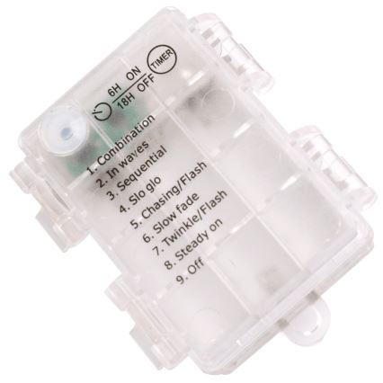 Aigostar -LED julkedja för utomhusbruk 100xLED/8 funktioner 3xAA 10,3m IP44 varm vit
