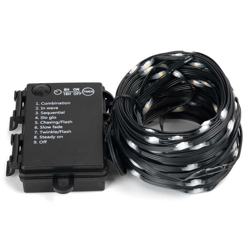 Aigostar - LED julkedja för utomhusbruk 100xLED/8 funktioner 3xAA 10,3m IP44 varm vit