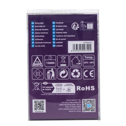 Aigostar -LED julkedja för utomhusbruk 100xLED/8 funktioner 3xAA 10,3m IP44 varm vit