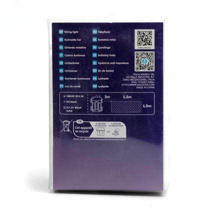 Aigostar -LED julkedja för utomhusbruk 100xLED/8 funktioner 4,5x1,5m IP44 kall vit