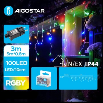 Aigostar - LED julkedja för utomhusbruk 100xLED/8 funktioner 8x0,6m IP44 Flerfärgad