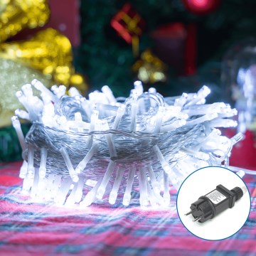 Aigostar - LED julkedja för utomhusbruk 150xLED/8 funktioner 18m IP44 kall vit