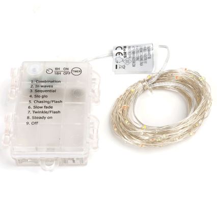 Aigostar - LED julkedja för utomhusbruk 150xLED/8 funktioner/3xAA 15,3m IP44 Flerfärgad