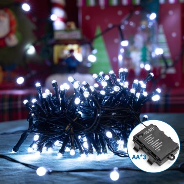 Aigostar - LED julkedja för utomhusbruk 200xLED/8 funktioner 10,3m IP44 kall vit