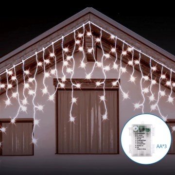Aigostar - LED julkedja för utomhusbruk 200xLED/8 funktioner 13x0,6m IP44 kall vit