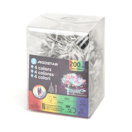 Aigostar - LED julkedja för utomhusbruk 200xLED/8 funktioner 23m IP44 Flerfärgad