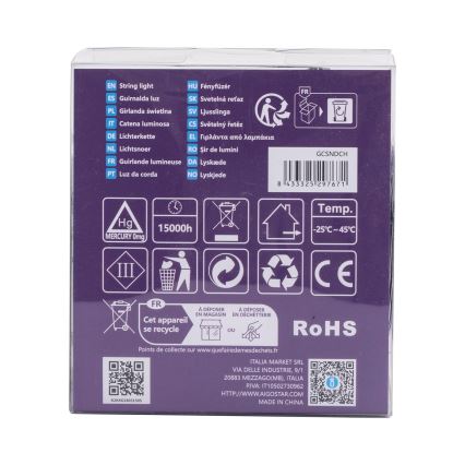 Aigostar - LED julkedja för utomhusbruk 200xLED/8 funktioner 3xAA 10,3m IP44 varm vit
