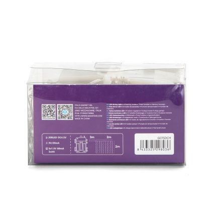 Aigostar - LED julkedja för utomhusbruk 200xLED/8 funktioner 3xAA 5x2m IP44 Flerfärgad