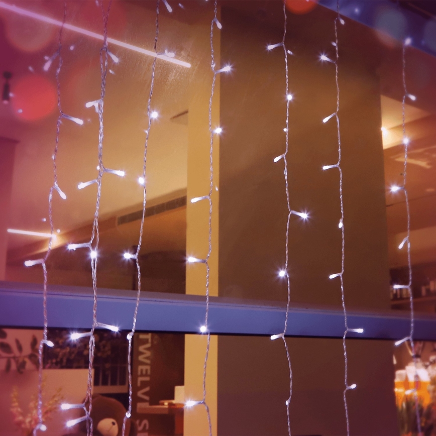Aigostar - LED julkedja för utomhusbruk 200xLED/8 funktioner 5x2m IP44 kall vit