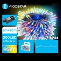 Aigostar - LED julkedja för utomhusbruk 300xLED/8 funktioner 33m IP44 Flerfärgad