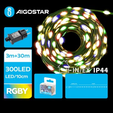 Aigostar - LED julkedja för utomhusbruk 300xLED/8 funktioner 33m IP44 Flerfärgad