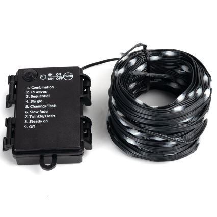 Aigostar - LED julkedja för utomhusbruk 50xLED/8 funktioner 3xAA 5,3m IP44 Flerfärgad