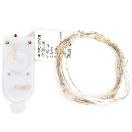 Aigostar - LED-julslinga 20 LED/2x3V 2 m varmvit