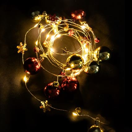 Aigostar - LED-julslinga 20xLED/3xAA 2 m varmvit