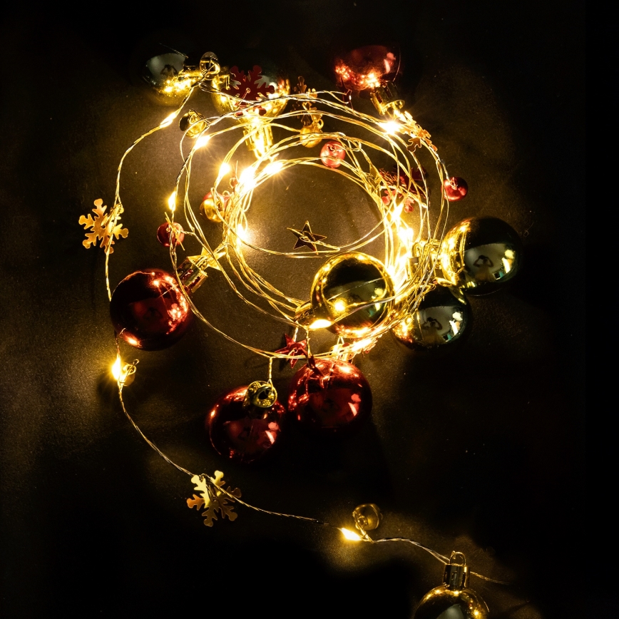 Aigostar - LED-julslinga 20xLED/3xAA 2 m varmvit