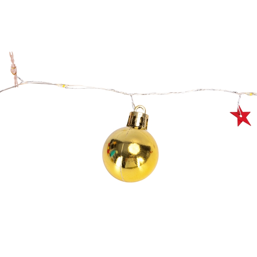 Aigostar - LED-julslinga 20xLED/3xAA 2 m varmvit