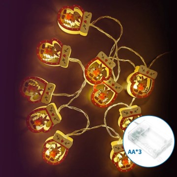 Aigostar - LED-julslinga 20xLED/3xAA 3 m, varmvit, vanteformad