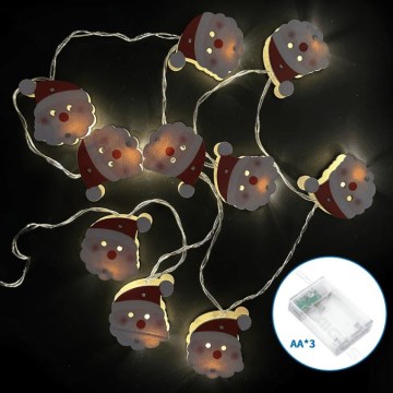Aigostar - LED-julslinga 20xLED/3xAA 3m varmvit Jultomte