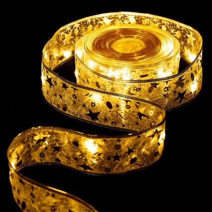 Aigostar - LED-julslinga 50xLED/3xAA 5m varmvit guldfärgad
