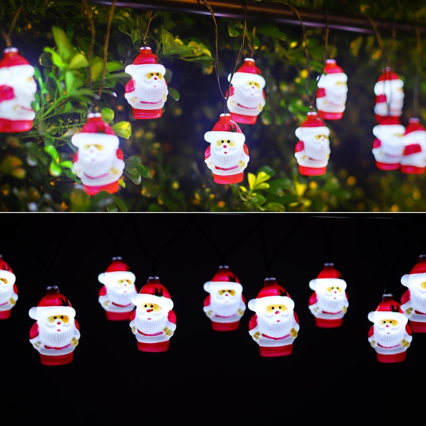 Aigostar - LED julsolcellskedja 10xLED/3,8 m IP44 kall vit 400 mAh