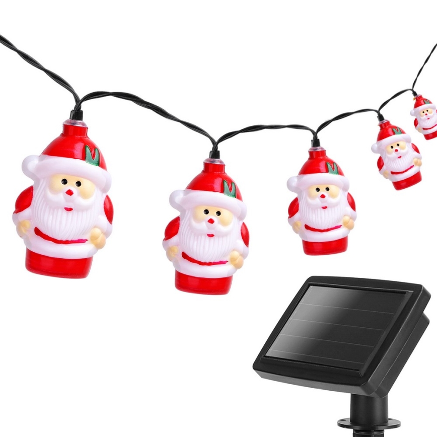 Aigostar - LED julsolcellskedja 10xLED/3,8 m IP44 kall vit 400 mAh