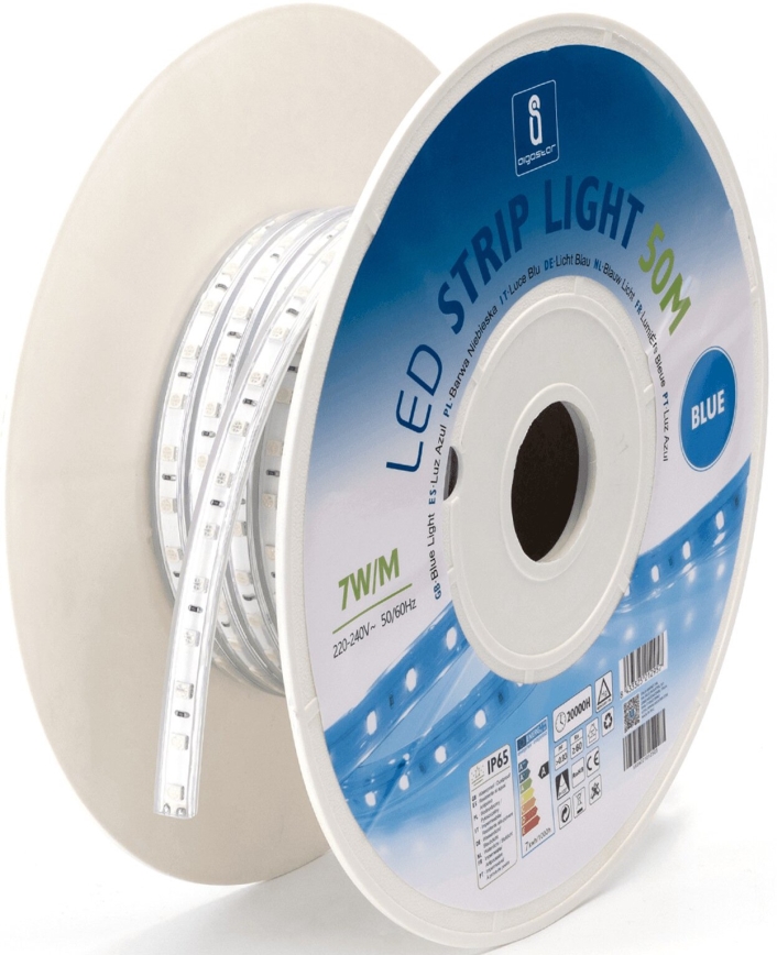 Aigostar - LED list LED/350W/230V 50m blå IP65