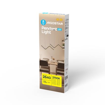 Aigostar - LED ljuskrona med textilsladd LED/23W/230V 2700K