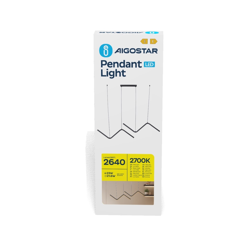 Aigostar - LED ljuskrona med textilsladd LED/23W/230V 2700K