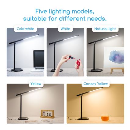 Aigostar - LED ljusreglerad bordslampa touch LED/8W/230V 3000-6000K svart