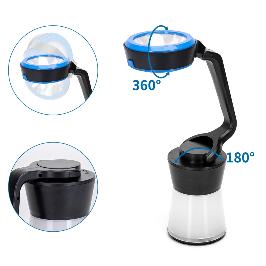 Aigostar - LED Ljusreglerad camping flashlight 03.01.2001 LED/3xAA svart/blå