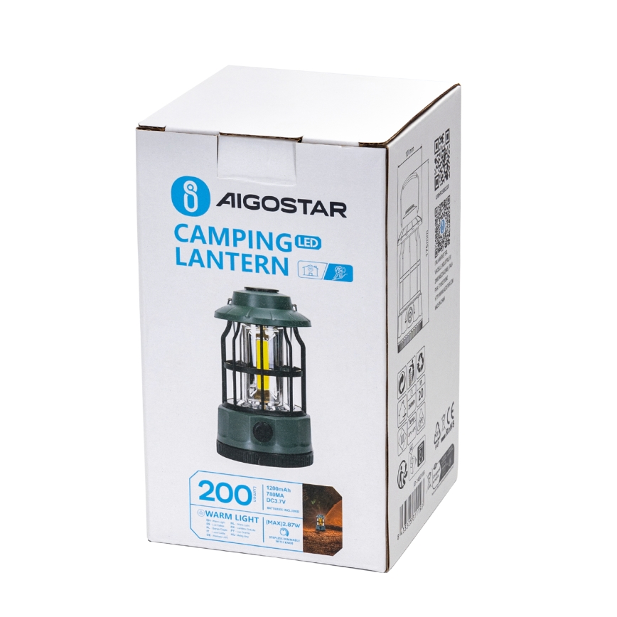Aigostar -  LED Ljusreglerad rechargeable camping flashlight LED/2,87W/3,7V