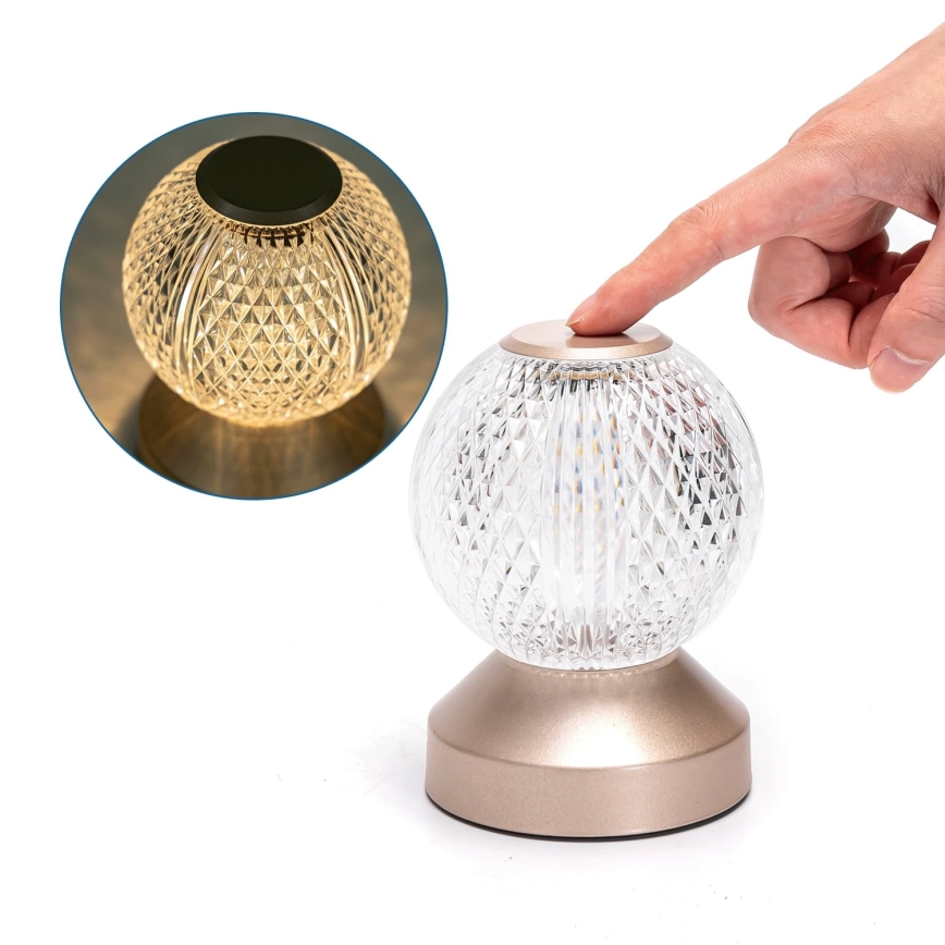 Aigostar - LED Ljusreglerad uppladdningsbar bordslampa LED/1W/5V 2700/4000/6500K 1800mAh 13,5 cm