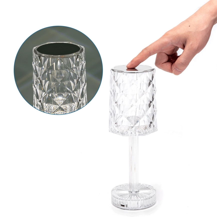 Aigostar - LED Ljusreglerad uppladdningsbar bordslampa LED/1W/5V 2700/4000/6500K 1800mAh 26 cm